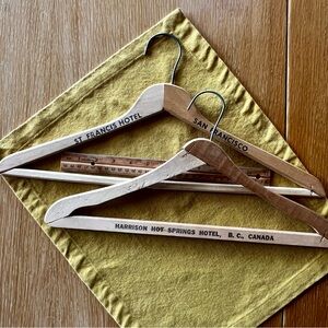 Vintage Wooden Hanger Lot of 2 Hotel Advertisement